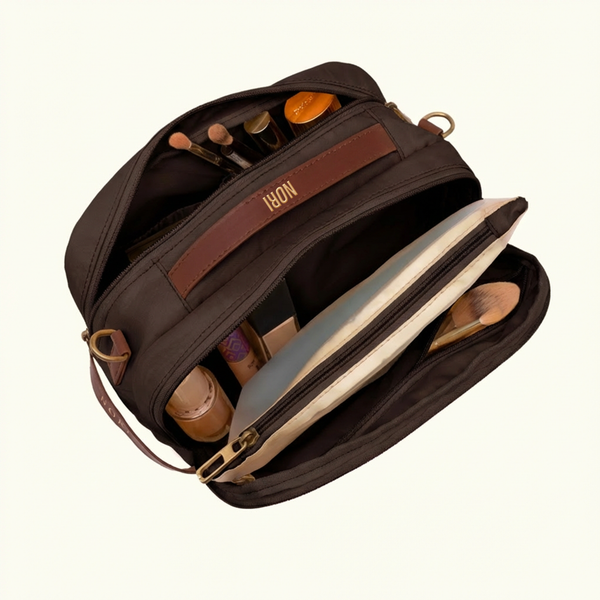 Glowkit - Makeup + Toiletry Bag : Old money brown