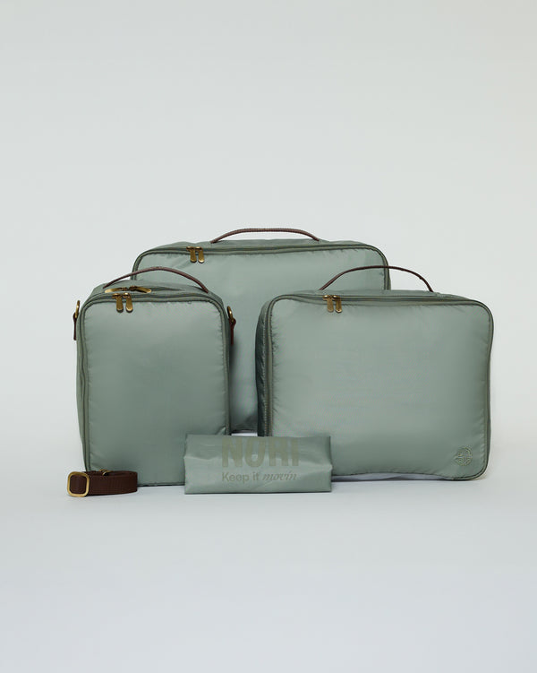 Overnighter Packing Cubes Set of 4 in Moss