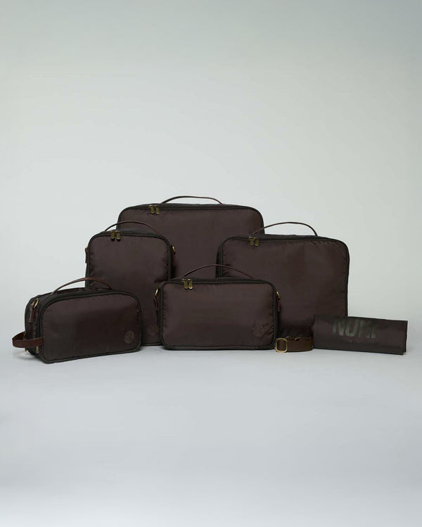 Voyager Packing Cubes Set of 6 in Old Money Brown
